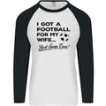 Football for My Wife Best Swap Ever Funny Mens L/S Baseball T-Shirt White/Black