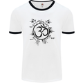 Yoga Symbol Sketch Meditation Mens Ringer T-Shirt White/Black