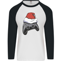 Christmas Video Game Controller Gaming Joypad Mens L/S Baseball T-Shirt White/Black