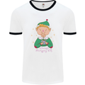 Always Hungry Elf Funny Christmas Food Xmas Mens Ringer T-Shirt White/Black