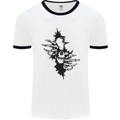 A Skull From a Ripped Shirt Gothic Goth Biker Mens Ringer T-Shirt White/Black