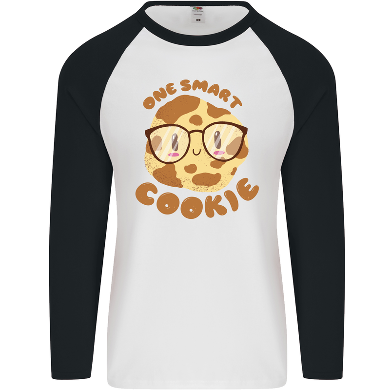 A Smart Cookie Funny Food Nerd Geek Science Mens L/S Baseball T-Shirt White/Black