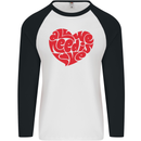 All You Need Is Love Heart Peace Mens L/S Baseball T-Shirt White/Black