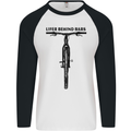 Lifer Behind Bars Funny Cycling Cyclist Mens L/S Baseball T-Shirt White/Black