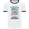 Christmas in July Summer Santa Clause Beach Mens Ringer T-Shirt White/Black