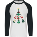 Funny Christmas Guitar Tree Rock Music Mens L/S Baseball T-Shirt White/Black