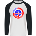 INTERKOSMOS CCCP Soviet Space USSR Logo Mens L/S Baseball T-Shirt White/Black
