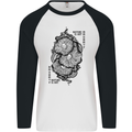 Nature is Art Mushroom Fungi Mycology Mens L/S Baseball T-Shirt White/Black