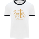 Easter For He is Risen Christian Christianity Jesus Mens Ringer T-Shirt White/Black