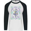 Mardi Gras Queen Mens L/S Baseball T-Shirt White/Black