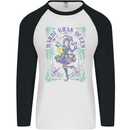 Mardi Gras Queen Mens L/S Baseball T-Shirt White/Black