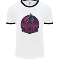 Astronaut Santa & Aliens Christmas Planets Xmas Mens Ringer T-Shirt White/Black