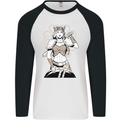 A Female Viking Shield Maiden Warrior Mens L/S Baseball T-Shirt White/Black