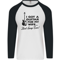 Guitar for My Wife Best Swap Ever Guitarist Mens L/S Baseball T-Shirt White/Black