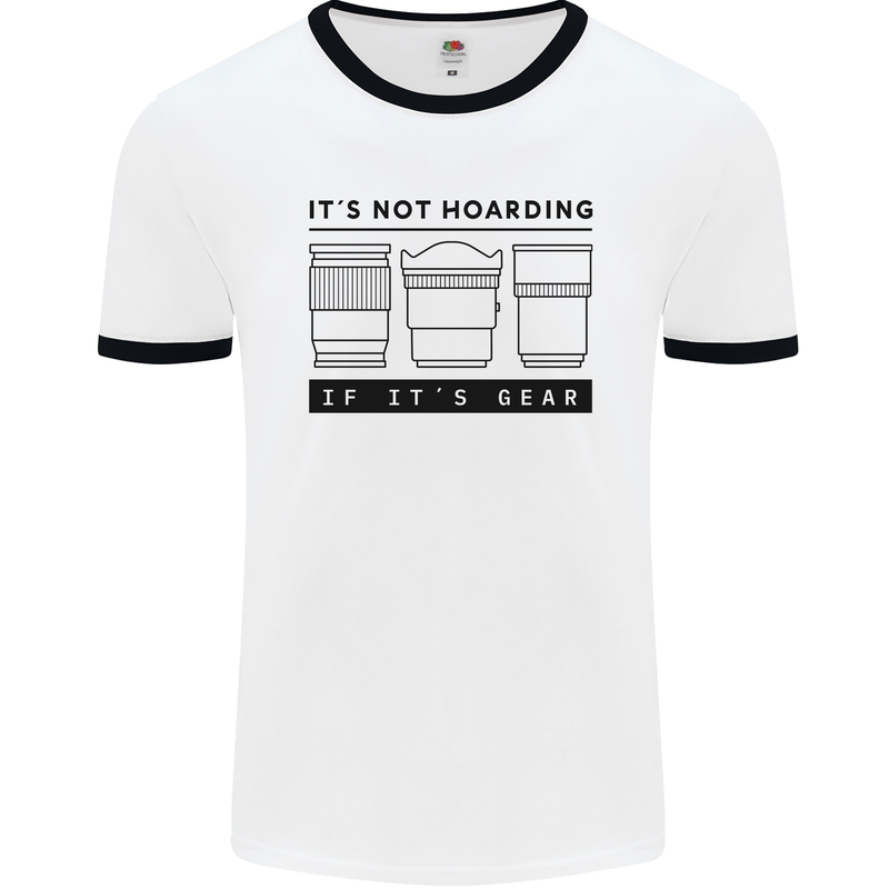 Not Hoarding Photography Photographer Camera Mens Ringer T-Shirt White/Black