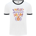 Worlds Okayest Mom Mothers Day Mummy Mens Ringer T-Shirt White/Black