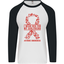 Wear Red For My Girlfriend Stroke Awareness Mens L/S Baseball T-Shirt White/Black