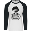 Pablo Escobar Mens L/S Baseball T-Shirt White/Black