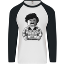 Pablo Escobar Mens L/S Baseball T-Shirt White/Black