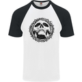 A Skull in Thorns Gothic Christ Jesus Mens S/S Baseball T-Shirt White/Black