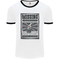 Wanted Remote Control Funny TV Lost Misplaced Mens Ringer T-Shirt White/Black