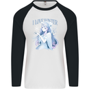 I Love Winter Anime Japanese Text Mens L/S Baseball T-Shirt White/Black