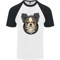 Angry Chihuahua Mens S/S Baseball T-Shirt White/Black