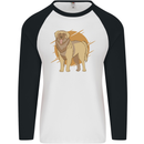 A Leonberger Dog Mens L/S Baseball T-Shirt White/Black