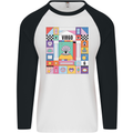 A Vibrant Virgo Zodiac Star Sign Mens L/S Baseball T-Shirt White/Black