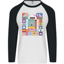 A Vibrant Virgo Zodiac Star Sign Mens L/S Baseball T-Shirt White/Black