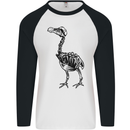 A Dodo Skeleton Mens L/S Baseball T-Shirt White/Black