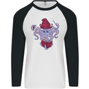An Octopus Wizard Magic Magician Mens L/S Baseball T-Shirt White/Black