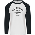Jeet Kune Do Academy MMA Martial Arts Mens L/S Baseball T-Shirt White/Black