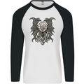 Cthulhu Entity Kraken Mens L/S Baseball T-Shirt White/Black