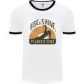 Yoga Rise and Shine Pilates Time Funny Mens Ringer T-Shirt White/Black