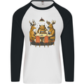 Animals Funny Wildlife Poker Game Cards Mens L/S Baseball T-Shirt White/Black