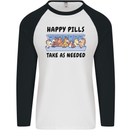 Horse Pills Funny Equestrian Mens L/S Baseball T-Shirt White/Black
