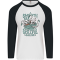 Skilful Sailor Kraken Sailing Octopus Mens L/S Baseball T-Shirt White/Black