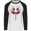 A GingerBread Man Mens L/S Baseball T-Shirt White/Black