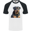 Polygon Rottweiler Dog Mens S/S Baseball T-Shirt White/Black