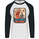 BBQ Smokin Hot Today Funny Grill Mens L/S Baseball T-Shirt White/Black