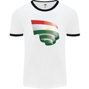 Curled Tajikistan Flag Tajik Day Football Mens Ringer T-Shirt White/Black