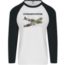 Supermarine Spitfire Infopic Mens L/S Baseball T-Shirt White/Black