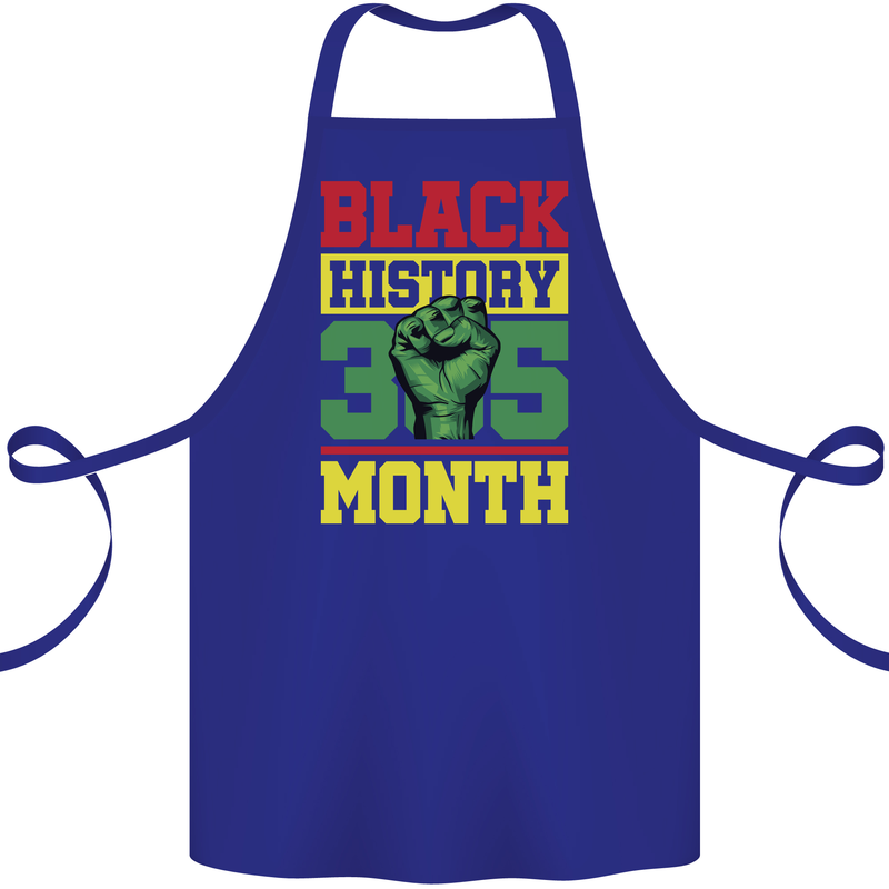 Black History Month Lives Matter African Cotton Apron 100% Organic Royal Blue