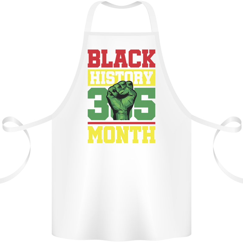 Black History Month Lives Matter African Cotton Apron 100% Organic White