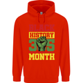 Black History Month Lives Matter African Mens 80% Cotton Hoodie Bright Red