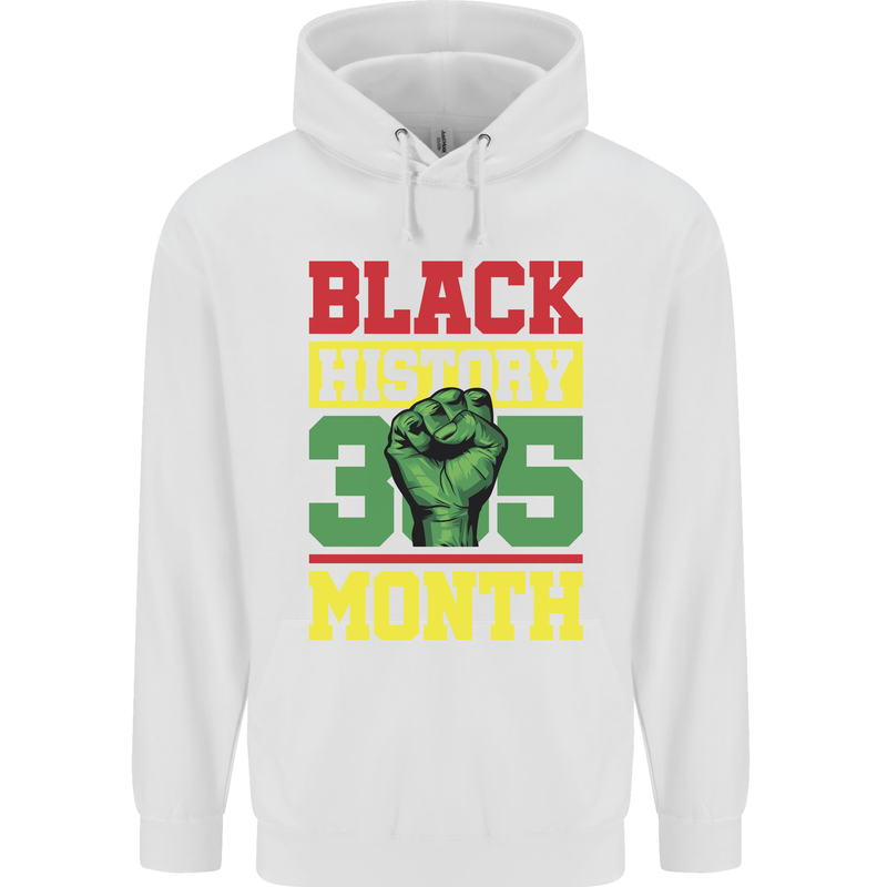 Black History Month Lives Matter African Mens 80% Cotton Hoodie White