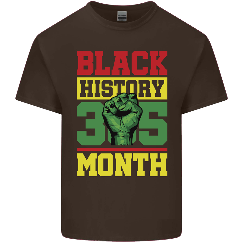 Black History Month Lives Matter African Mens Cotton T-Shirt Tee Top Dark Chocolate