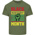 Black History Month Lives Matter African Mens Cotton T-Shirt Tee Top Military Green