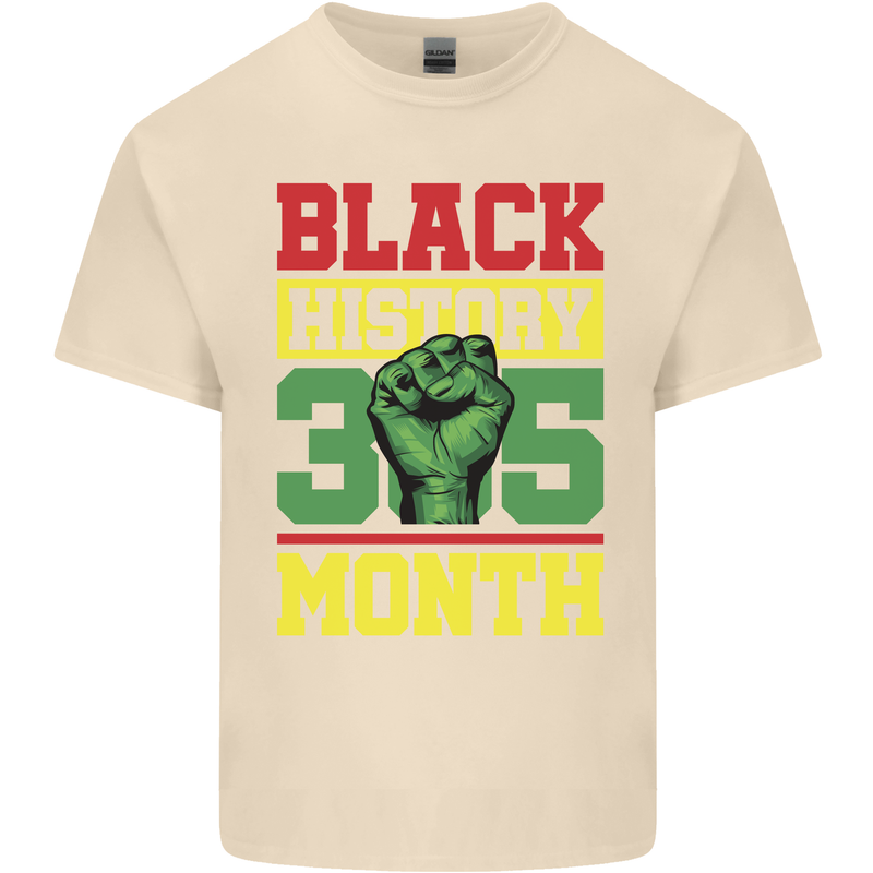Black History Month Lives Matter African Mens Cotton T-Shirt Tee Top Natural